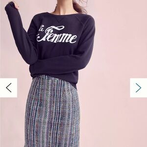 Anthropology Multicolor Tweed Skirt with Fringe